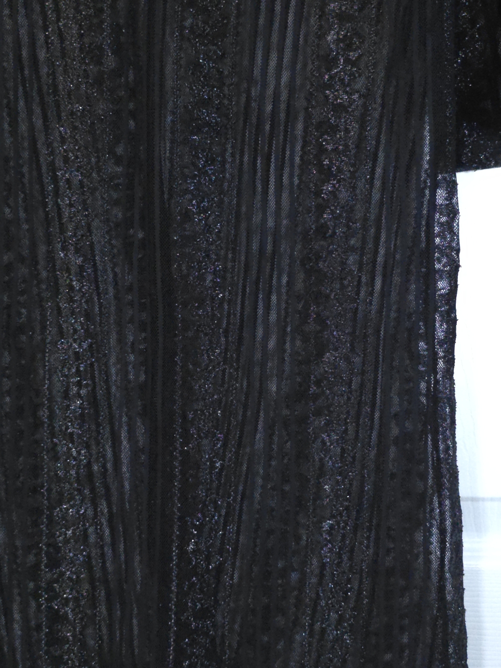 Vintage Taylor Jones Hooded Tunic Mesh Sequins & Lace Black Size M USA Made - Picture 10 of 10